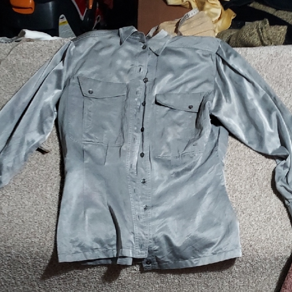 Escada Men's Silver Button-Down Shirt